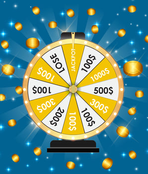 Wheel of Fortune, Lucky Icon with Place for Text. Vector Illustration