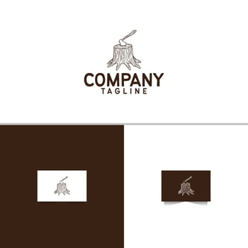 Wood Axe Logo Design Template Vector