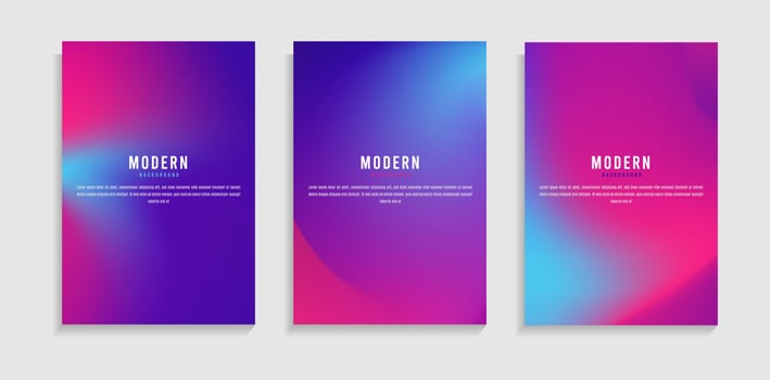 Set Of Colorful Blur Gradient Mesh Cover Design Template vector
