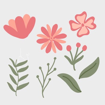 Flower set element vector