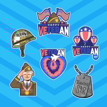 Veteran Appreciation Sticker Pack vector
