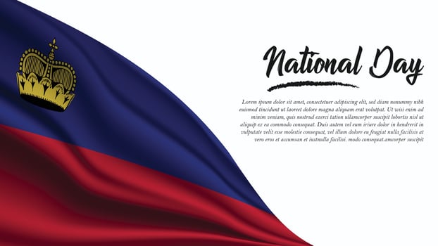 National Day Banner with Liechtenstein Flag background vector