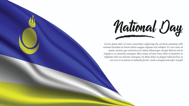 National Day Banner with Buryatia Flag background vector