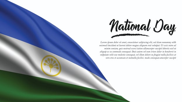 National Day Banner with Bashkortostan Flag background vector