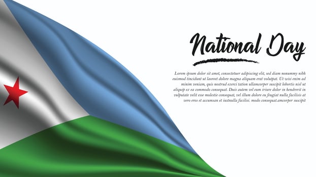 National Day Banner with Djibouti Flag background vector