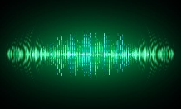 Sound waves oscillating dark light vector