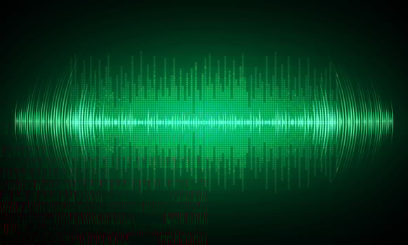 Sound waves oscillating dark light vector