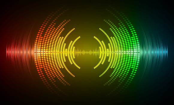 Sound waves oscillating dark light vector