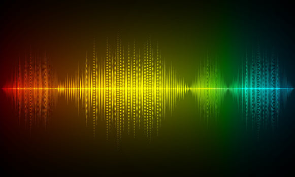 Sound waves oscillating dark light vector