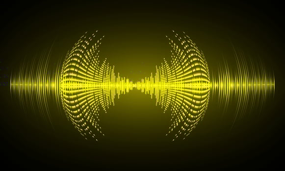 Sound waves oscillating dark light vector