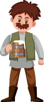 Medieval male historical cartoon characters vector