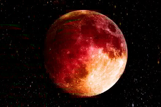 Super Blue Bloody moon in the galaxy background photo