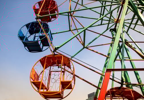 Steel basket and structure of ferris wheel photo