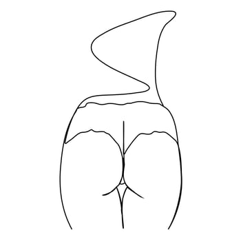 continuous line woman outline drawing sexy woman body vector