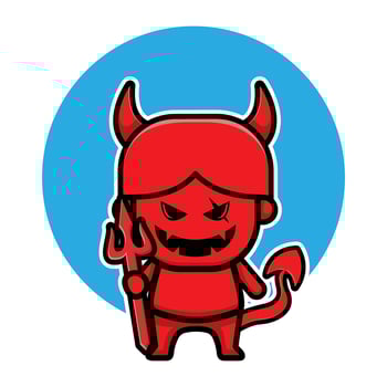 cute red devil halloween cartoon character vector