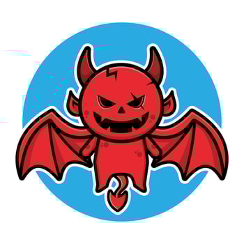 cute flying devil halloween cartoon character vector