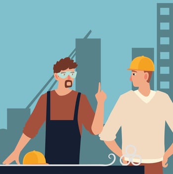 builders and architects, construction workers people teamwork vector