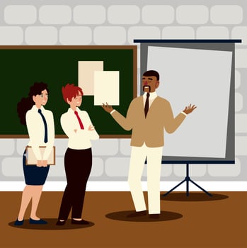 business man and women, working people, teamwork office vector