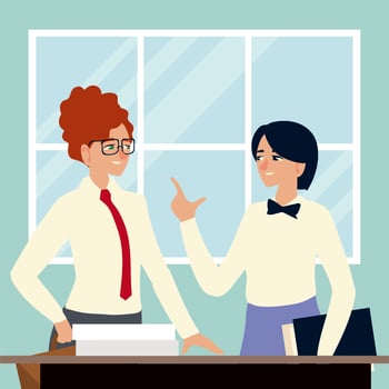 business people, women working with documents in the office vector