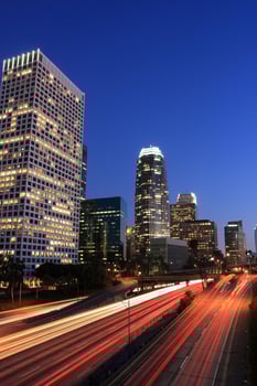 Downtown Los Angeles at dusk photo