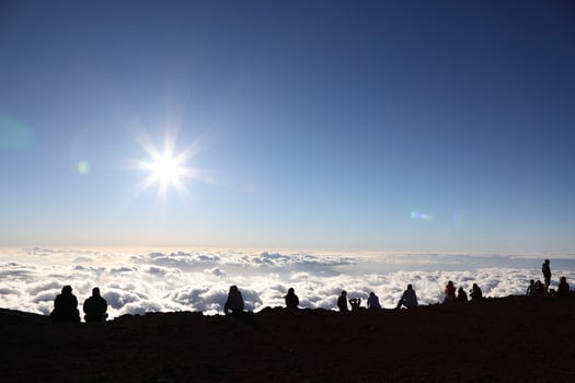 Sunset view from Haleakala Mui Hawaii photo