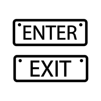 Exit and enter vector icons. Flat design