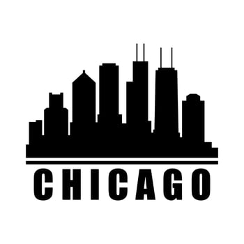 Chicago Skyline Illustrated On White Background vector