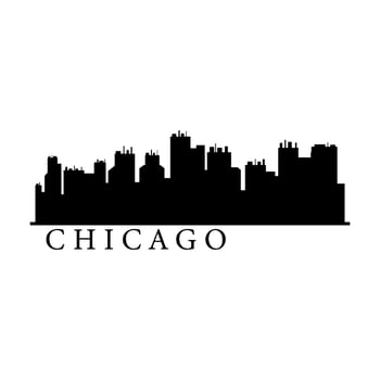 Chicago Skyline Illustrated On White Background vector