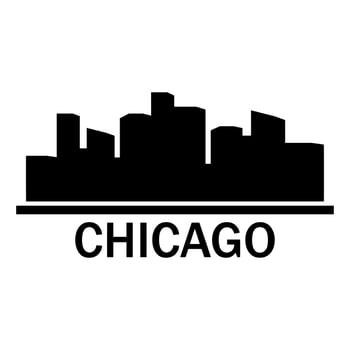 Chicago Skyline Illustrated On White Background vector