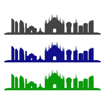 Milan Skyline Illustrated On White Background vector