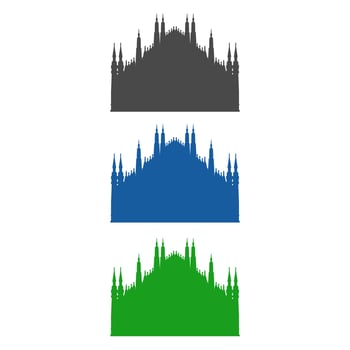 Milan Cathedral Illustrated On White Background vector