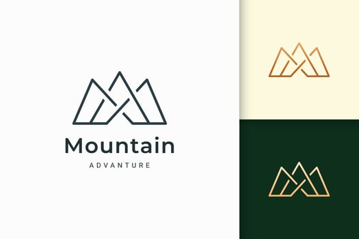 Mountain logo for hiking or climbing represent adventure or survival vector