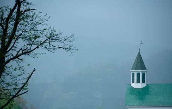 Church in mist photo