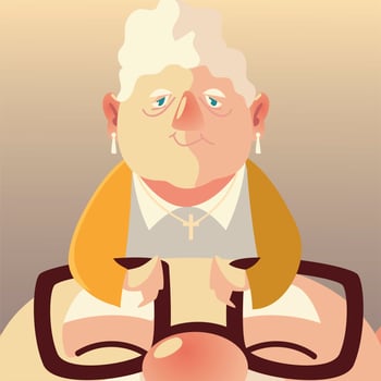 senior people, cute elderly woman with face old man with glasses vector