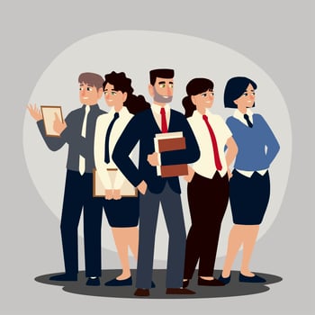 business people, group of businessmen and business women vector