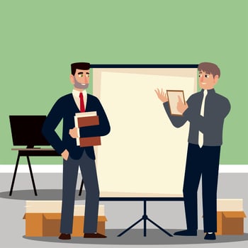 business people, businessmen in office with board presentation vector