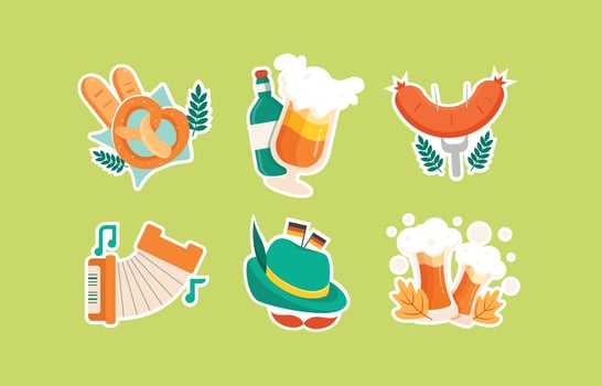 Oktoberfest Sticker Set vector