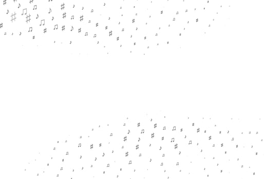 Light Silver, Gray vector template with musical symbols.
