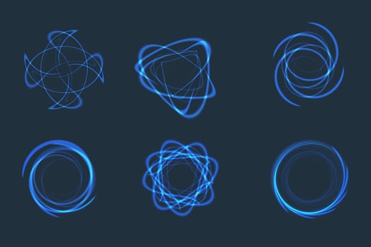 Set of blue special effect isolated vector element graphic resources
