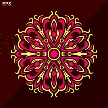 Modern mandala art vector design with a beautiful mix of colors