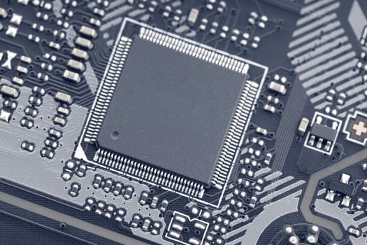 Close up of Circuits Electronic on Mainboard Technology computer photo