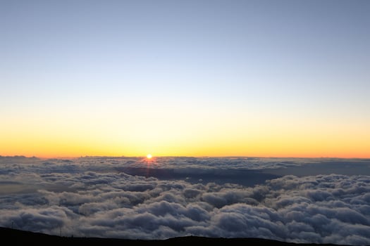 Sunset view from Haleakala Mui Hawaii photo