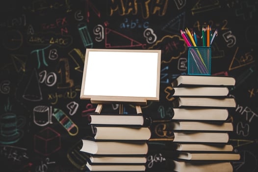 blank photo frame in the classroom