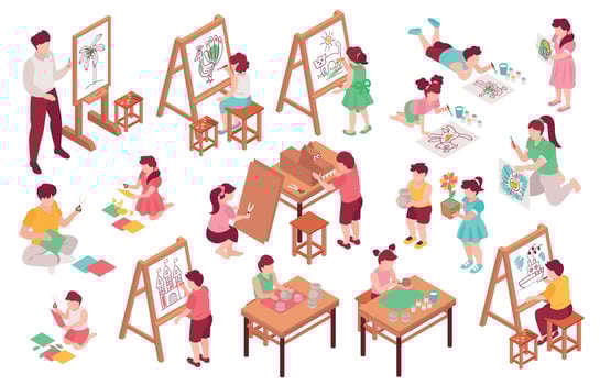 Children Art School Set vector
