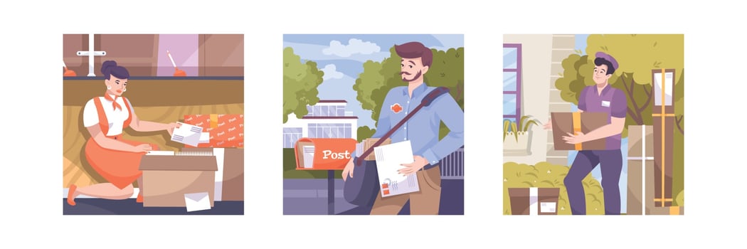 Mail Post Square Compositions vector