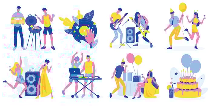 Party Set Flat vector