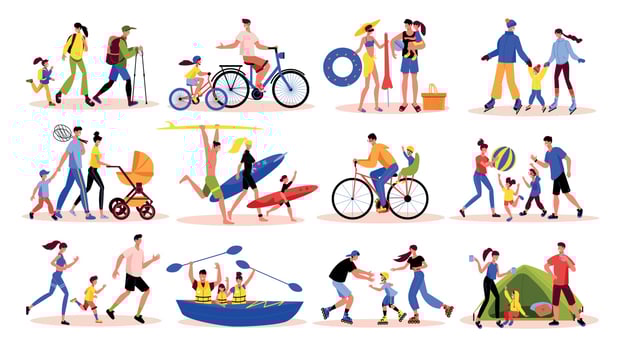 Active Family Icons Collection vector
