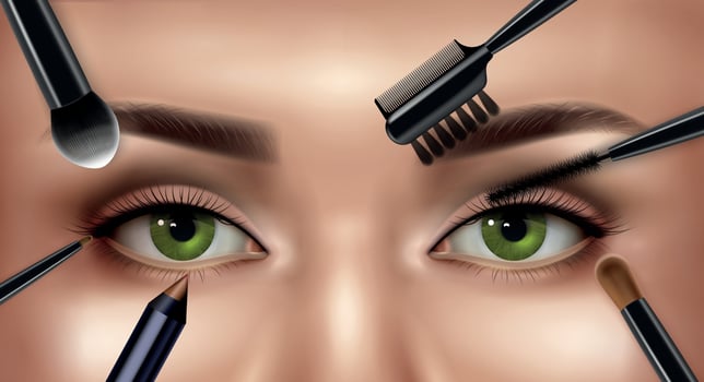 Makeup Eyes Realistic Composition vector