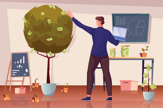 Investment Profit Flat Composition vector