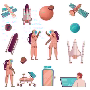 Space Technology Icon Set vector